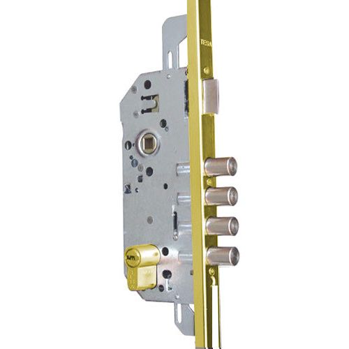CERRADURA EMBUTIR 3 PUNTOS AGUJA 50 MM BULONES GOLPE Y LLAVE LATON CERRADOR LARGO