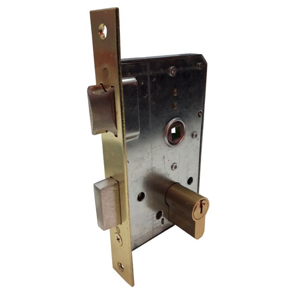 CERRADURA EMBUTIR AGUJA 35 MM GOLPE Y LLAVE CILINDRO ANTIGUO