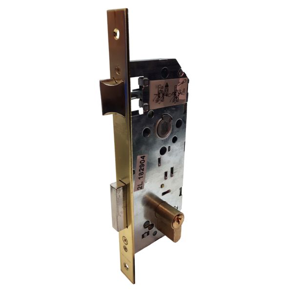 CERRADURA EMBUTIR AGUJA 60 MM GOLPE Y LLAVE LATON